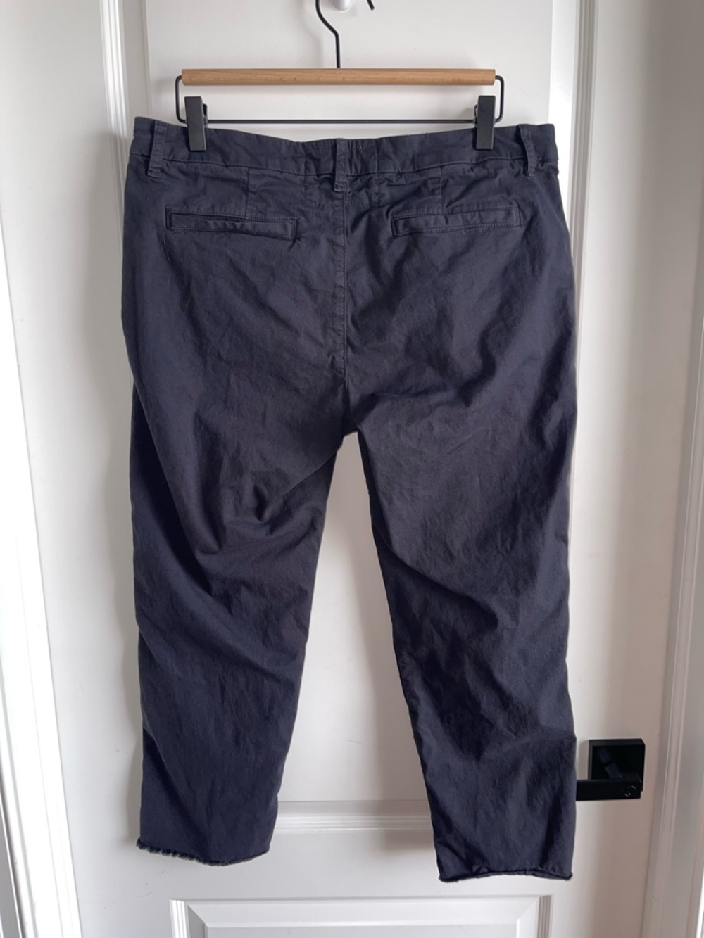 Frank & Eileen Gray Cropped Pants Size 10 Cotton Casual Raw Hem Chino - Picture 5 of 7